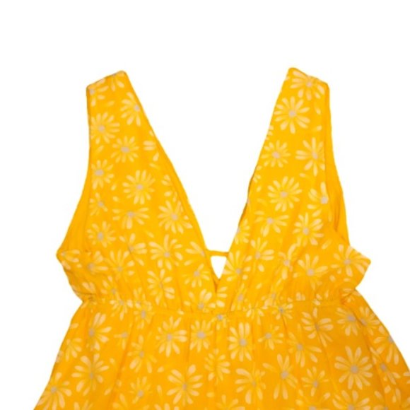 NWT Women's Love Tree Yellow Floral Summer Mini Dress, Sleeveless Size: Small - Picture 6 of 7